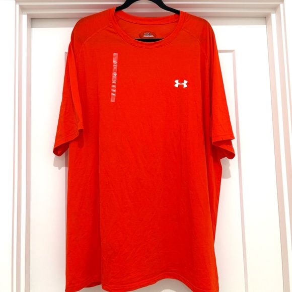 NWT [Under Armour] Orange Athletic Performance Short-Sleeve T-Shirt Men’s 3XL - Picture 3 of 10